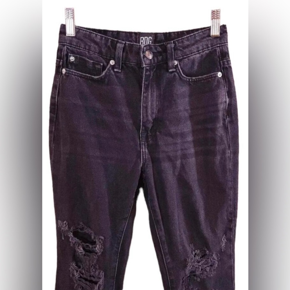 BDG Urban Outfitters Wilco Distressed Black Cropped Flare Jeans Women's 28 - Picture 5 of 13